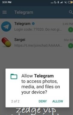 Telegram app to access file